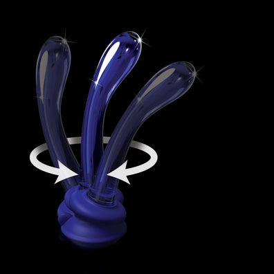 Icicles No 89 Blue Glass Dildo With Suction Cup
