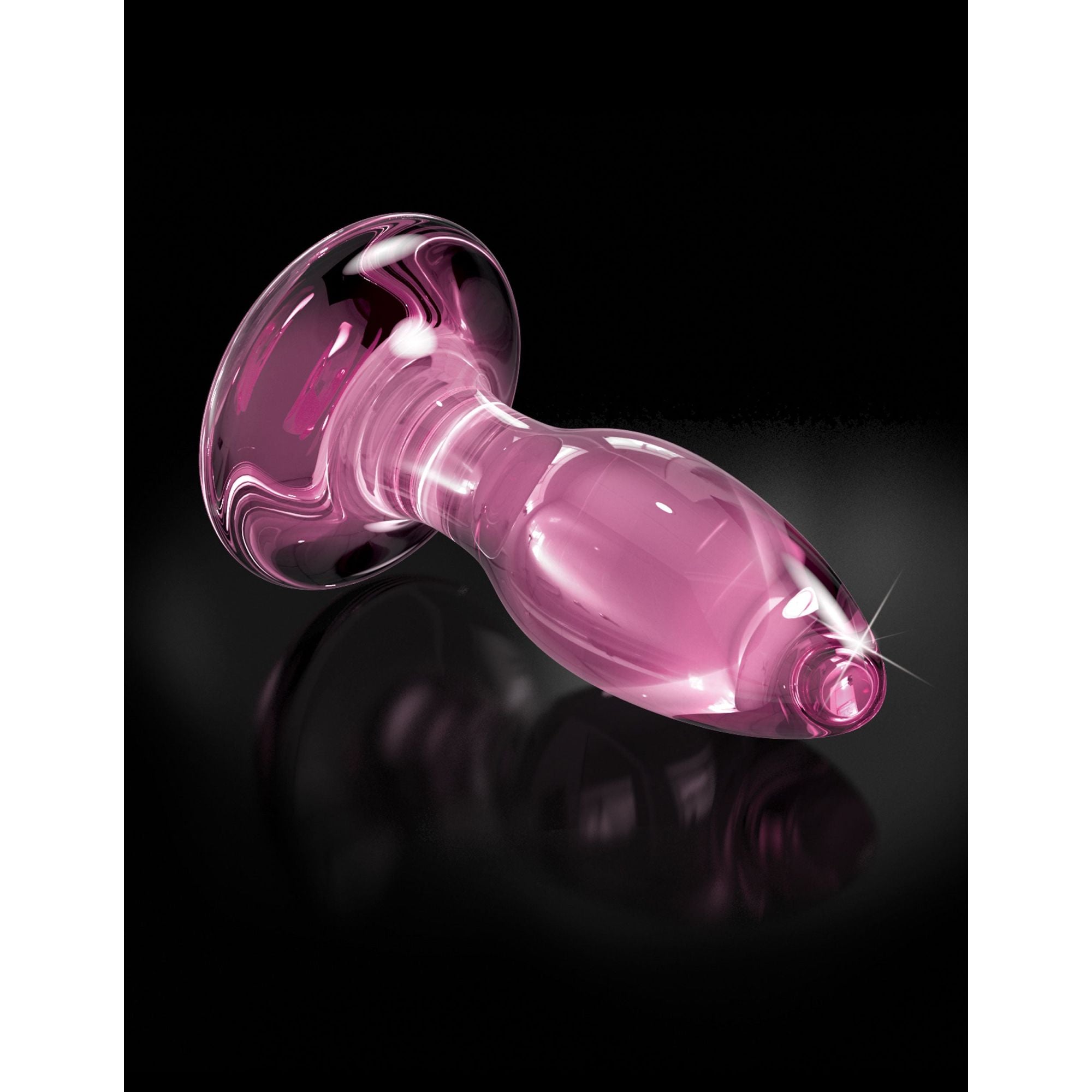 Icicles No 90 Pink Glass Butt Plug With Suction Cup